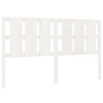 Cabecero Cama Mueble De Dormitorio De Cama Madera Maciza De Pino 165,5 X 4 X 100 Cm Blanco M02_0005330