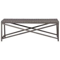 banco de jardin  banco de exterior  silla de jardin ratan sintetico gris 120 cm