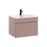 mueble lavabo individual encastrado tableros mdf y laminados rosado