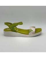 de pepe menargues mujer sandalias 10532 banda serraje hoja milos blanco verde