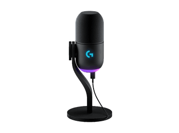Micrófono - Logitech G Yeti GX para Gaming, USB, RGB, Lightsync, Bloqueo de ruido ambiental, Supercardioide, Personalizable, PC-Mac, Negro