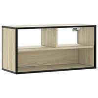 mueble tv madera ingenieria y metal roble sonoma 80x31x395 cm vidaxl