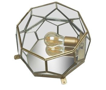 Plafon de techo metal color dorado serie lente 25cm