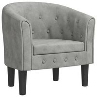 sillon de terciopelo gris claro vidaxl