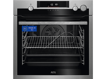 Horno a vapor - AEG BSE572360M, Multifunción, Pirolítico, 72 l, Sonda térmica, 60 cm, Inox