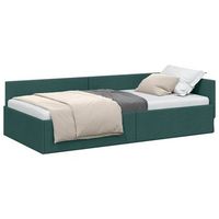 estructura de cama en esquina verde oscuro 80 cm x 200 cm tela vidaxl