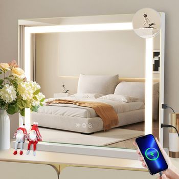 Espejo De Maquillaje Con Iluminación Regulable Con 3 Modos De Iluminación De Color Espejo De Aumento Conexión Usb 5x Zmh