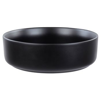 Lavabo Sobre Encimera De Cerámica Baño Redondo Negro Mate ⌀ 36 Cm Calig