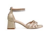 sandalias con refuerzo y tiras de pedreria en el tobillo light gold 38