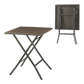 Mesa Plegable Lillestrøm Exterior 62x62x73cm - Efecto Madera [en.casa]