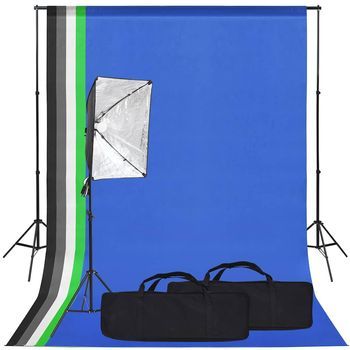 Kit De Estudio Fotográfico Con Softbox Y Fondo Vidaxl