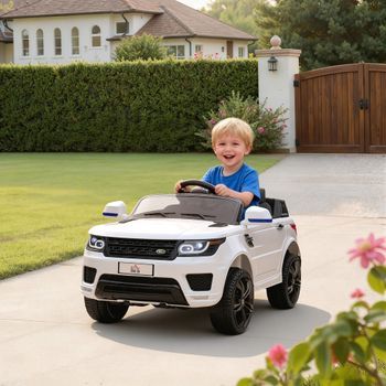 Coche Eléctrico Suv Para Niños 3-6 Años 12v 2 Motores Blanco Homcom