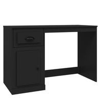 escritorio con cajon madera contrachapada negro 115x50x75 cm vidaxl