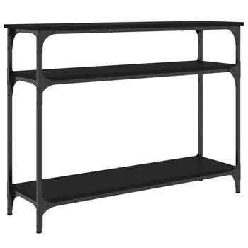 Mesa Consola Madera De Ingeniería Negra 100x29x75 Cm Vidaxl