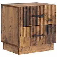 mesita de noche - mueble para dormitorio - madera de ingenieria - madera envejecida 43x345x445cm