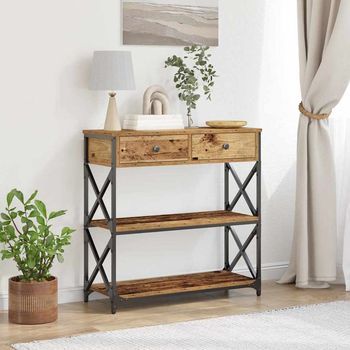 Vidaxl Mesa De Consola Madera Vieja 75 X 28 X 75 Cm