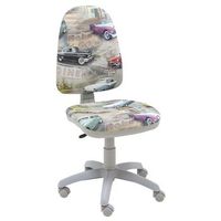 silla de escritorio para ninos gris - estampado coches