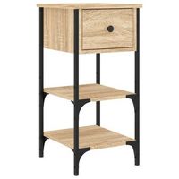 mesita de noche madera de ingenieria roble sonoma 34x36x70 cm vidaxl