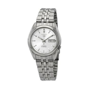 Reloj Automático hombre Seiko 5 SNK355K1 dial plata 37mm correa acero