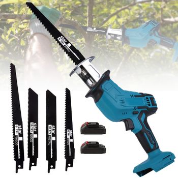 Sierra de vaivén inalámbrica de 21 V, con velocidad variable de 0 a 3000 RPM para cortar metal, madera y plástico, cambio de hoja sin necesidad de herramientas, freno eléctrico para mayor seguridad,