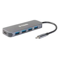 hub usb-c d-link dub-2340 4 puertos usb 30 pd 60 w gris