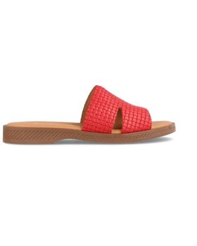 de MARILA SANDALIA PLANA PARA MUJER TIPO ZUECO EN PIEL ANKARA ROSSO ROJO