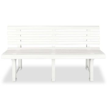 Banco De Jardín | Banco De Exterior | Silla De Jardín Plástico Blanco 145,5 Cm