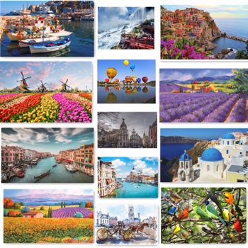 Rompecabezas de 46x28cm, 500 piezas, imagen de papel, paisaje, pintura al óleo, rompecabezas artísticos, juguetes de descompresión para adultos, juegos familiares