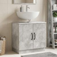 vidaxl mueble de lavabo para bano hoorn gris hormigon