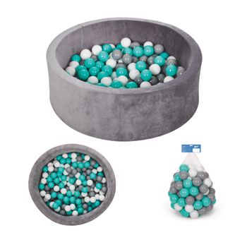 Ms - Piscina Bolas Verde - Piscina De Espuma Redonda Blanda de Terciopelo +100 Bolas de 7cm de diámetro -Perfecto regalo para Navidad o Cumpleaños - Viscoelástica Terciopelo Súper Suave