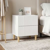 armario de noche 2 uds - mueble para dormitorio - madera de ingenieria 43x345x48cm