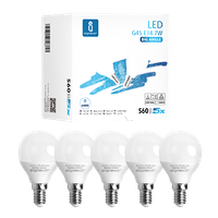 aigostar - bombilla led g45 casquillo fino e14 7w luz fria 6400k 560 lumenes ahorro de energia angulo de apertura 230 cri 80 no regulable caja de 5 unidades