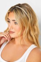 diadema dorada perlas