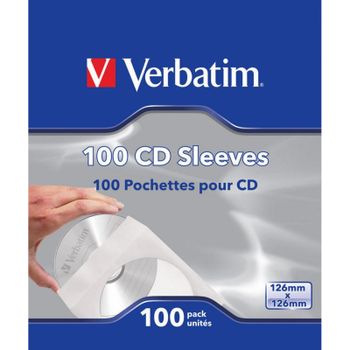 Funda para CD Verbatim 100 unidades papel ventana protección y etiquetado