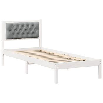 Estructura De Cama Gris Claro 90 X 200 Cm Madera De Pino Macizo Vidaxl