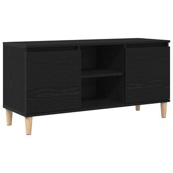 Mueble De Tv | Mueble De Salón | Gabinete De Tv Roble Negro 102 X 35 X 50 Cm