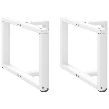 Patas Para Mesa De Centro En Forma De T (2 Unidades), Color Blanco, 60 X 25 X (42-43) Cm, Acero Vidaxl