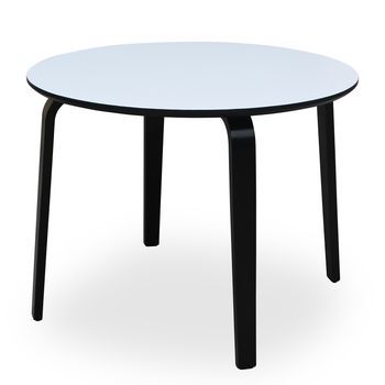 Mesa Comedor Madera Blanco Y Can To Negro,patas Mad.negro