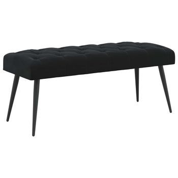 Banco Con Tapicería Con Botones Negro 110 X 40 X 46 Cm Vidaxl