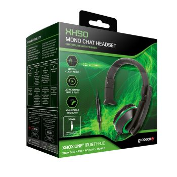 Gioteck - XH-50 Mono Chat Headset, Color Verde (Xbox One)