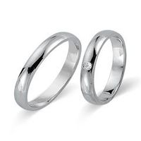 alianzas 8 quilates oro blanco con diamante