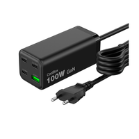 cargador usb gan coolbox chargemaster 4 pro 100w 3xusb-c 1xusb-a pd qc4 100w negro