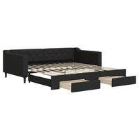 sofa cama  cama para adulto  sofa convertible nido con cajones tela negro 100x200 cm
