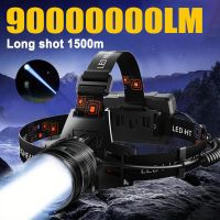 potente linterna frontal led de aleacion de aluminio cabezal led de alto lumen recargable para acampar busqueda caza y pesca