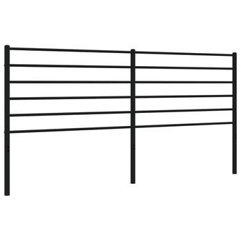 Cabecero Cama Mueble De Dormitorio De Metal 200 Cm Negro M02_0007173