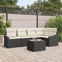 juego de sofa de jardin de 5 piezas con cojines de poliratan versatil v3130 unico  nata