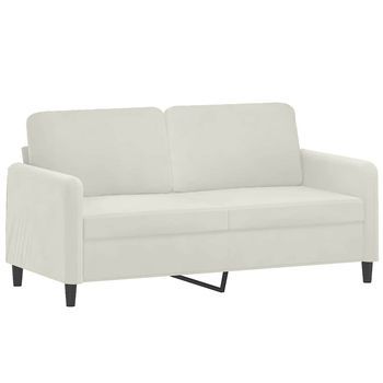 Sofá De 2 Plazas Terciopelo Color Crema 140 Cm