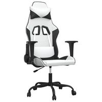 silla gaming  silla de oficina  silla gamer ergonomica cuero sintetico blanco y negro