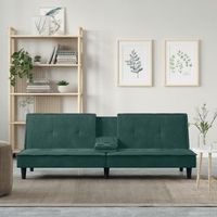sofa cama  cama para adultos con portavasos terciopelo verde oscuro cfw22304