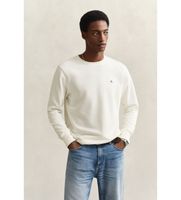 gant para hombre 2006065 sudadera shield de cuello redondo blanco roto m casual algodon